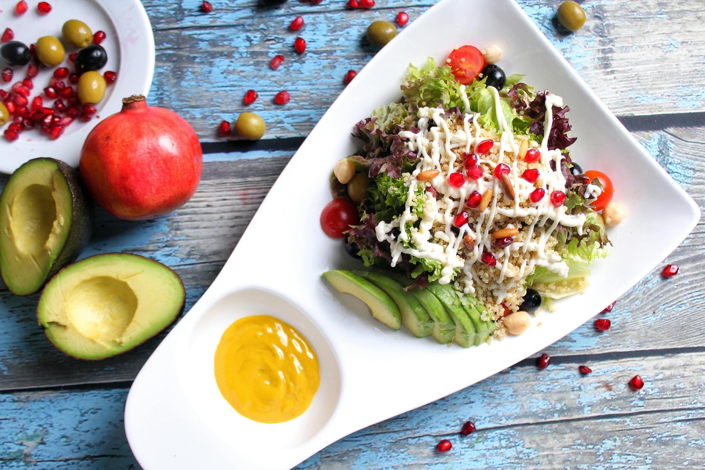 quinoa breakfast bowl with avocado and black beans
